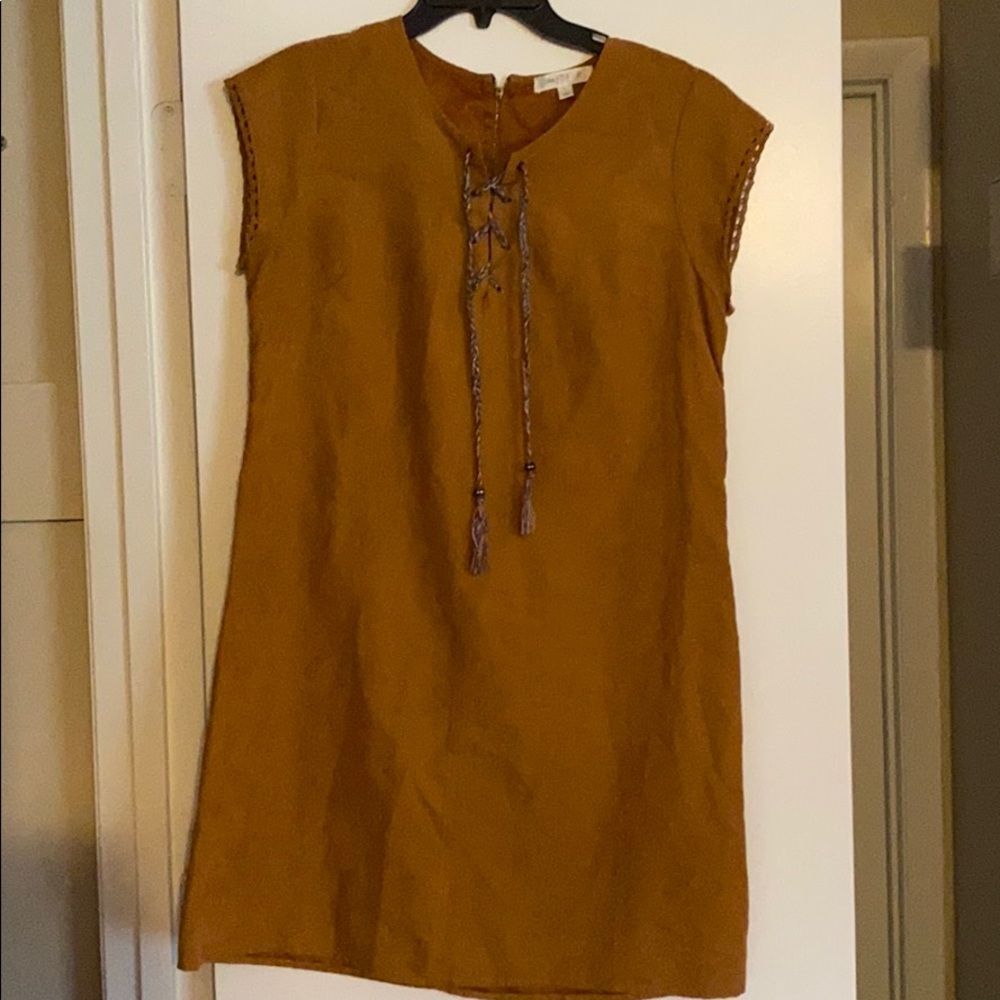 Love, fire Suede cap sleeve dress